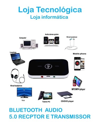 Venda BLUETOOTH ÁUDIO 5.0 RECEPTOR É TRANSMISSOR