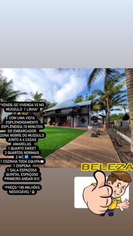 Venda Vivenda V3 na Ilha do Mussulo 1a Linha