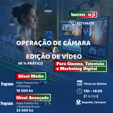 Venda Operação de Câmara e Edição de Video
