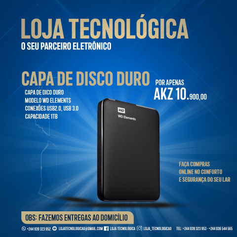 Venda Capa de HD EXTERNO WD ELEMENTS