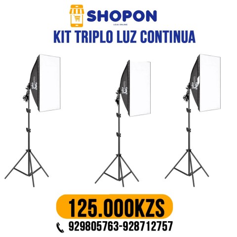 Venda KIT TRIPLO SOFTBOX DE LUZ CONTINUA
