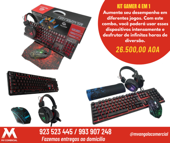 Venda Kit Gamer 4 em 1 - Teclado, Mouse, HeadSet e TouchPad
