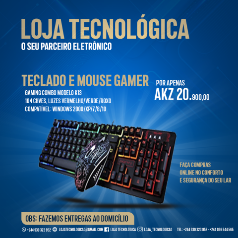Venda Teclado e Mouse Gamer K13