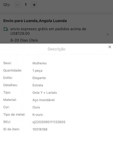 Venda Acessórios femininos e masculinos