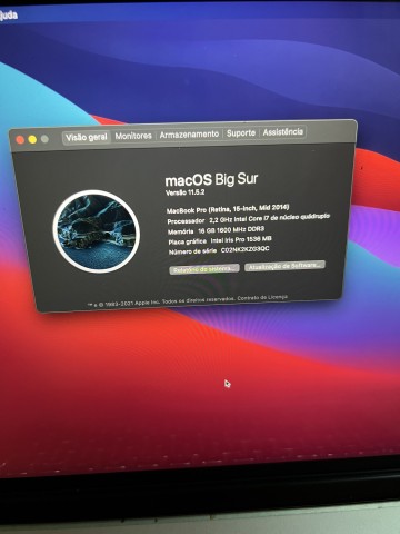 Venda MacBook Pro 15, i7, 16GB, 256gb