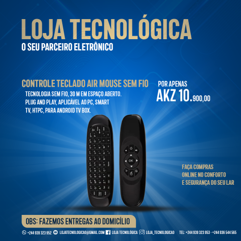 Venda CONTROLE TECLADO AIR MOUSE SEM FIO