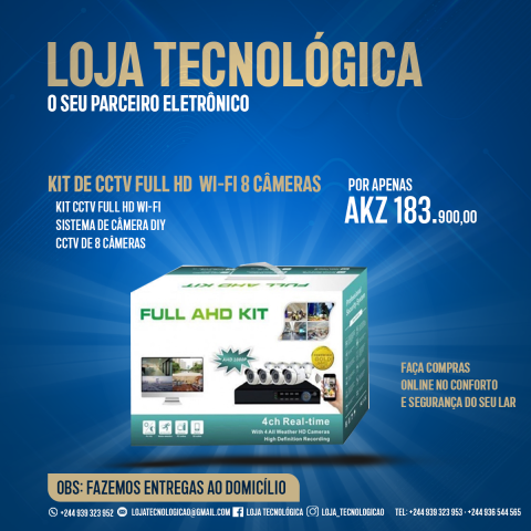 Venda KIT DE CCTV FULL HD WI-FI 8 CÂMERAS