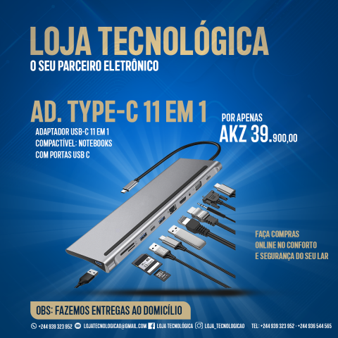 Venda Adaptador Tipo-C 11 em 1