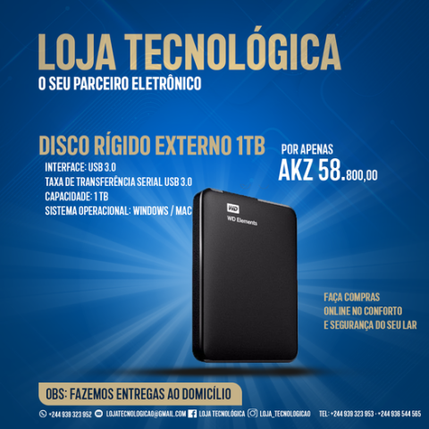 Venda Disco Rígido Externo 1TB