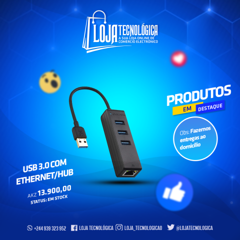 Venda USB 3.0 COM ETHRNET HUB