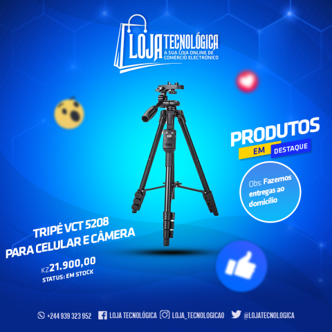 Venda TRIPÉ VCT 5208 PARA CELULAR E CAMARA