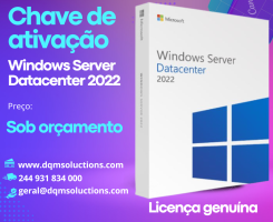 A venda Microsoft Windows Server 2022 Datacenter (Chave de ativação)