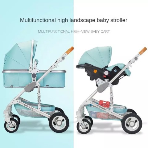 Venda Babyfond-3-in-1 carrinho de bebê com assento de carro, carrinho de criança dobrável para bebê 0-3 anos, em dois sentidos
