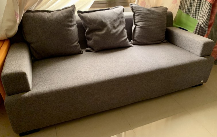 Venda Sofá Cinza com Pouf
