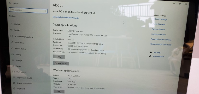 Venda Surface Pro 4 i5-6300u