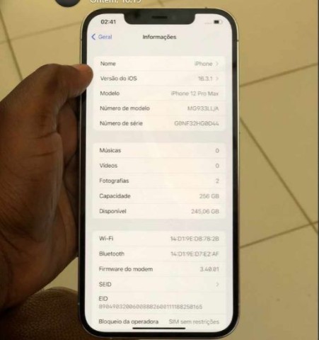 Venda Iphone 12 pro Max 256Gb