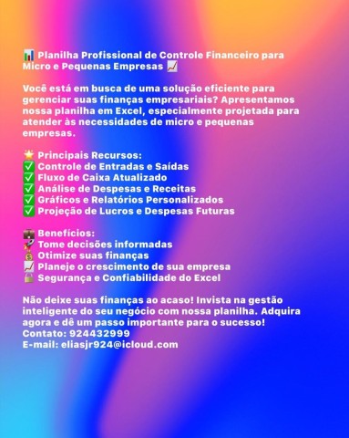 Venda Planilhas em Excel