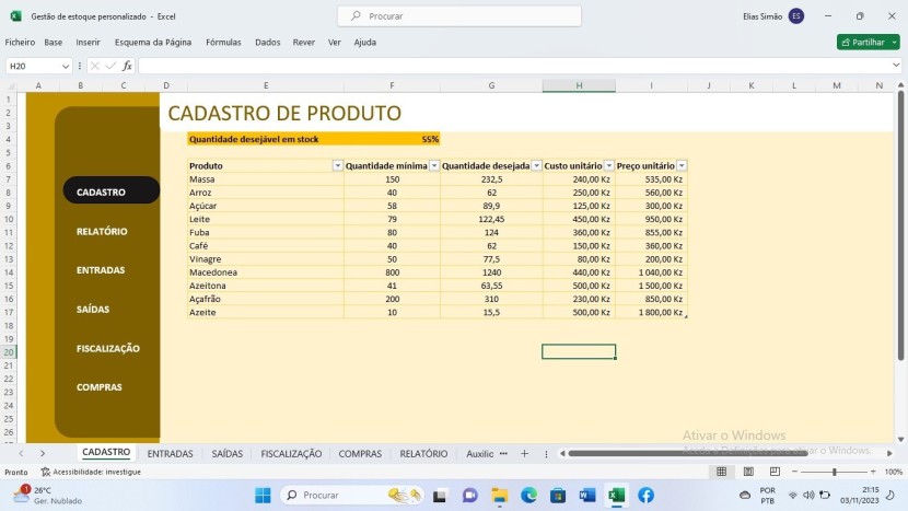 Venda Sistema de gestão