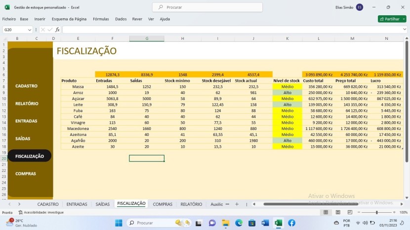 Venda Sistema de gestão
