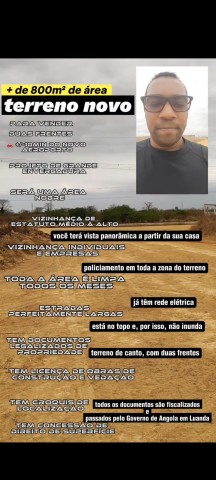 Venda Terreno de frente no Luanda-Leste