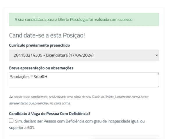 Venda FAZEMOS A SUA CANDIDATURA AO CONCURSO PÚBLICO