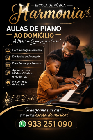 Venda Aulas de piano ao domicílio
