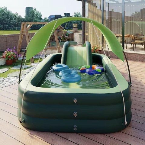 Venda Piscina inflável com escorrega + cobertura